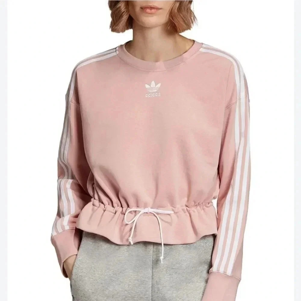 ADIDAS triple stripe drawstring sweatshirt